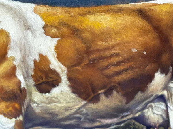 Oil Painting Nkone-Cattle Eastern Highlands Zimbabwe by David Langmead - Cheshire Antiques Consultant