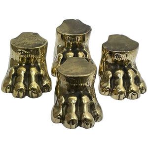 Set 4 Small Early 19th Century Brass Ormolu Lion Feet Corner Guard Fixtures - Cheshire Antiques Consultant