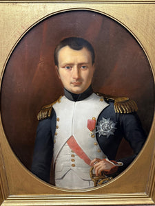 19th Century Oil Painting Military Portrait Napoleon Bonaparte Emperor