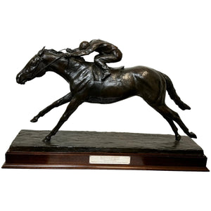 Bronze Race Horse Dunfermline Jockey Willie Carson Sculpture By Phillip Blacker