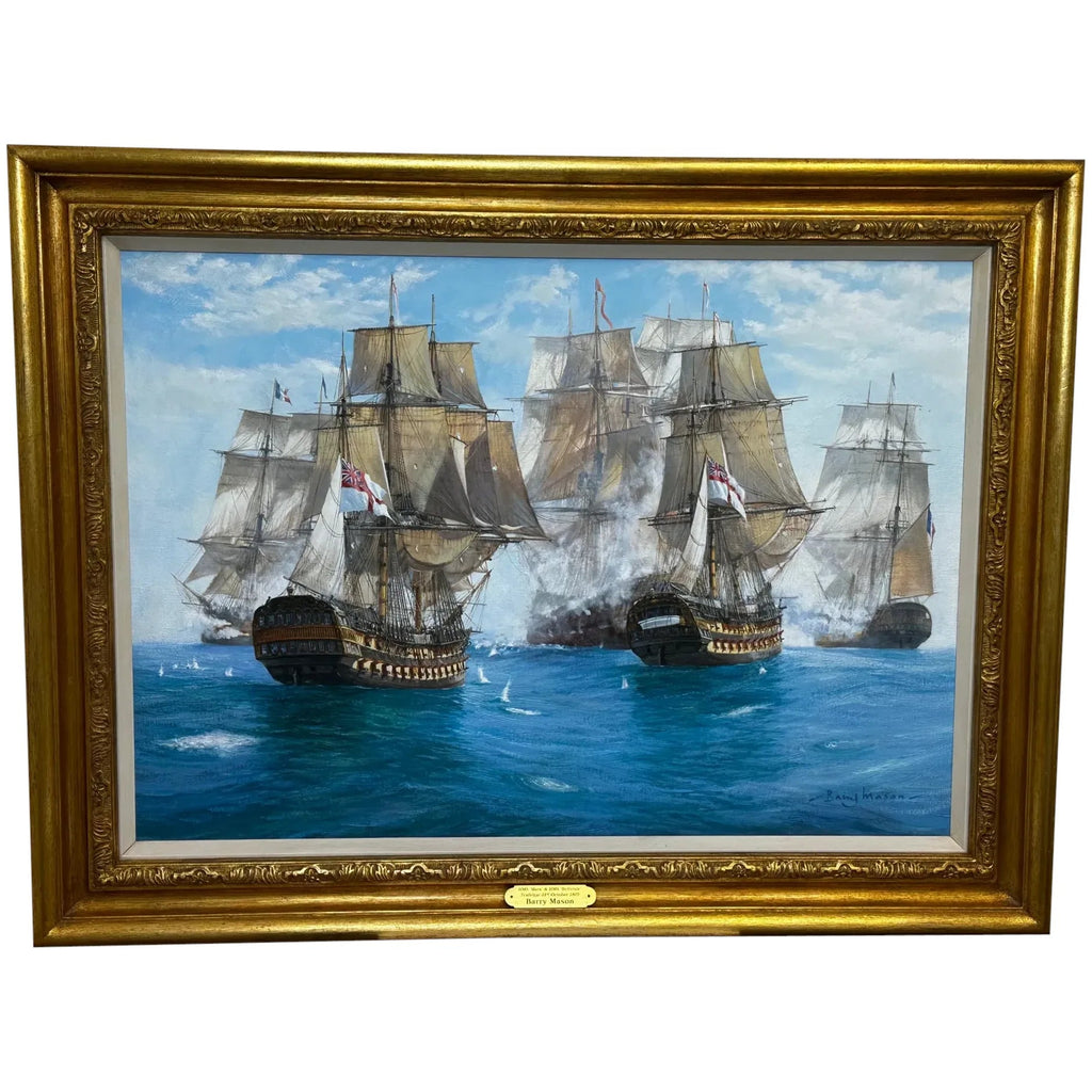 HMS Mars en HMS Belleisle sluiten zich aan bij Fray Trafalgar 1805 door Barry Mason