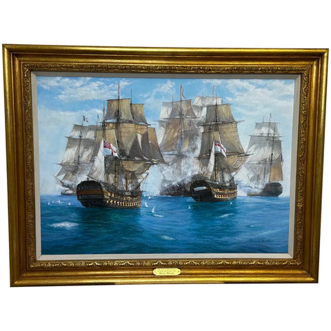 HMS Mars & HMS Belleisle Joining Fray Trafalgar 1805 by Barry Mason