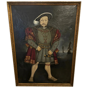 Huge Oil Painting Portrait King Henry VIII After Hans Holbein