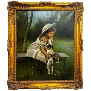 Portrait Young Girl With Dog Jack Russell My Best Friend