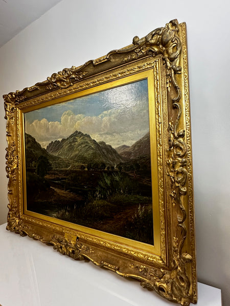 Huge Victorian Scottish Oil Painting Highlands Glen Goil By James R Robert Greenlees