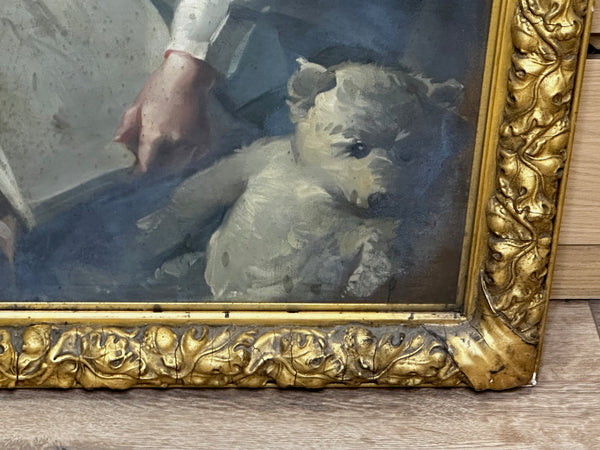 Oil Painting Girl Reading Story Book With Teddy Bear By David Alison RSA - Cheshire Antiques Consultant