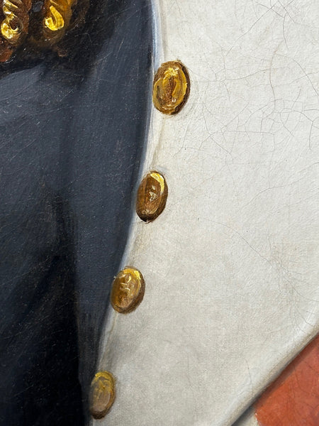 Large 19th Century Oil Painting Military Portrait Napoleon Bonaparte Emperor