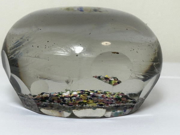 Large French Glass Rare Antique Circa 1850 Pebble Inclusions Paperweight - Cheshire Antiques Consultant
