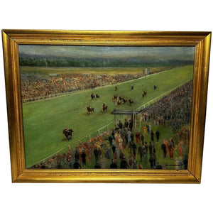 British Impressionist High Society Horse Racing Oil Painting Winning At Royal Ascot - Cheshire Antiques Consultant