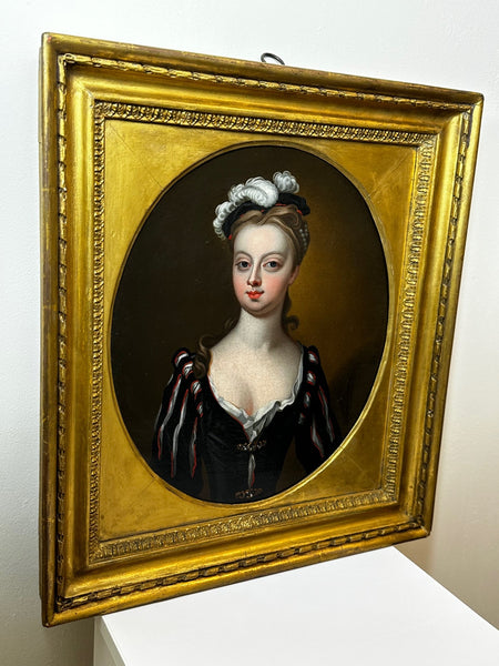 18th Century Oil Painting Portrait Young Lady Lucy Montagu Countess Of Guildford - Cheshire Antiques Consultant