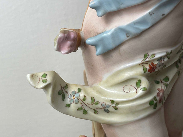 19th Century Antique Dresden Style Porcelain Cherub Figurine - Cheshire Antiques Consultant