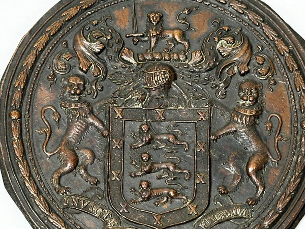 19th Century British Royal Hereford City Coat Of Arms Plaque - Cheshire Antiques Consultant