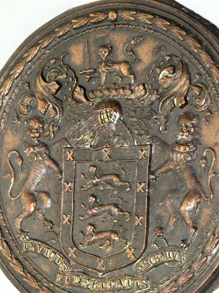 19th Century British Royal Hereford City Coat Of Arms Plaque - Cheshire Antiques Consultant