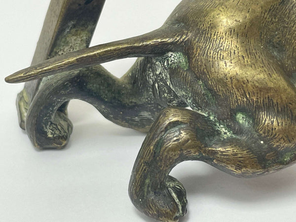 19th Century French Bronze Vesta Case Match Striker Hound Dog - Cheshire Antiques Consultant