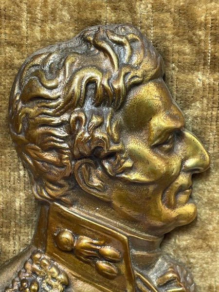 19th Century Gilded Ormolu Bronze Portrait Duke Wellington Plaque - Cheshire Antiques Consultant