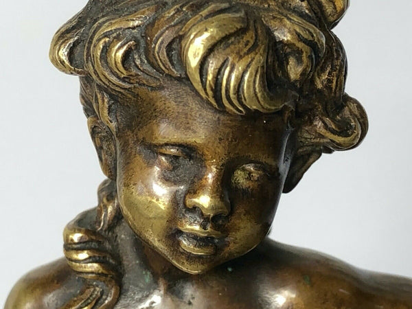 19th Century Girl Carrying Flower Baskets Sculpture Signed Auguste Moreau - Cheshire Antiques Consultant