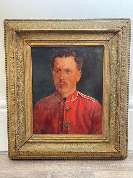 19th Century Military Oil Painting Portrait Army British Red Coat - Cheshire Antiques Consultant