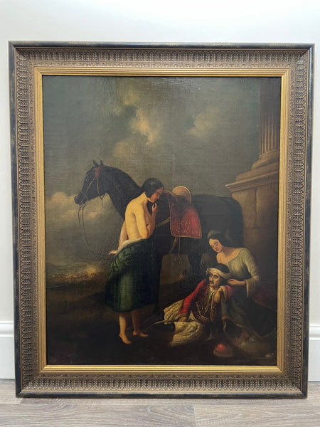 19th Century Oil Painting Battle "The Wounded Greek Attributed Abraham Cooper RA - Cheshire Antiques Consultant