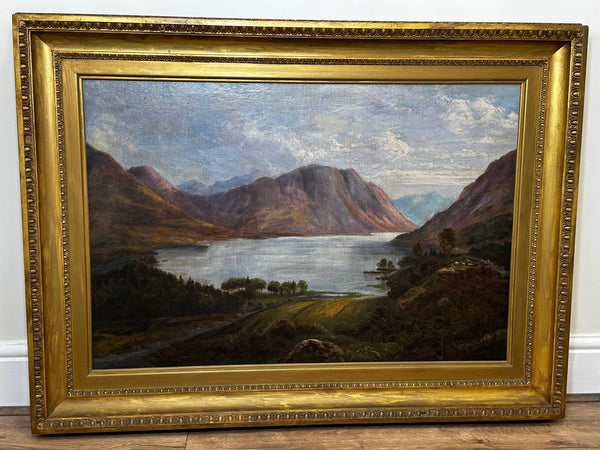 19th Century Oil Painting Lake District Crummock Water by William Mitchell of Maryport - Cheshire Antiques Consultant