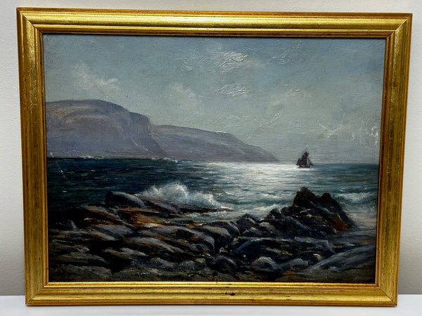 19th Century Oil Painting Summer Morning Spanish Head Isle Of Man - Cheshire Antiques Consultant