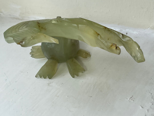 19th Century Qing Dynasty Chinese Green Jade Gold Fish Sculpture - Cheshire Antiques Consultant