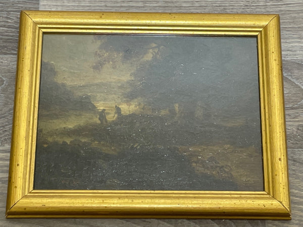 19th Century Scottish Oil Painting Fisherman Poachers Circle Horatio McCulloch - Cheshire Antiques Consultant