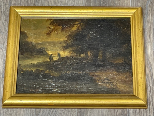 19th Century Scottish Oil Painting Fisherman Poachers Circle Horatio McCulloch - Cheshire Antiques Consultant