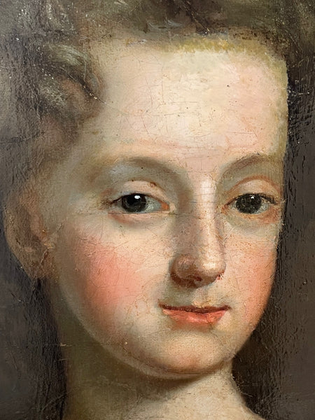 Huge Oil Painting Portrait Lady Golden Dress Circle Of Godfrey Kneller 1646-1723
