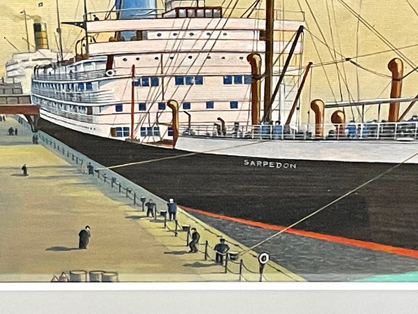 Trans Pacific Steamship Sarpedon Docked Liverpool Landing Stage Ready To Sail
