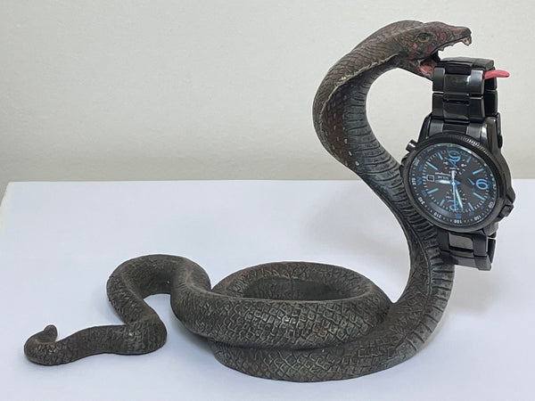 Antique Austrian Cold Painted Bronze Cobra Snake Pocket Watch Holder - Cheshire Antiques Consultant