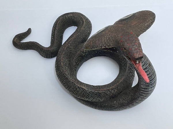 Antique Austrian Cold Painted Bronze Cobra Snake Pocket Watch Holder - Cheshire Antiques Consultant