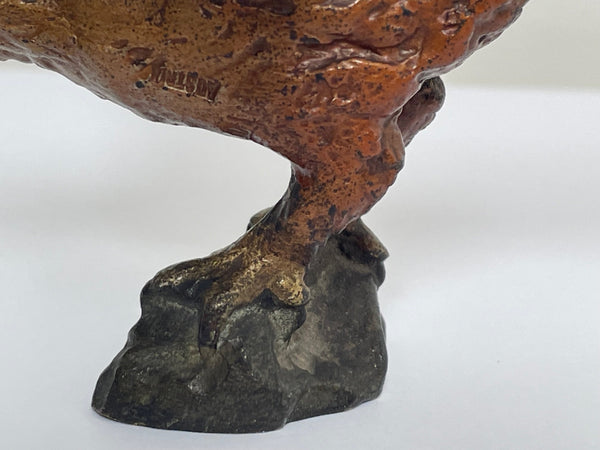 Antique Austrian Cold Painted Bronze Osprey Bird Sculpture - Cheshire Antiques Consultant