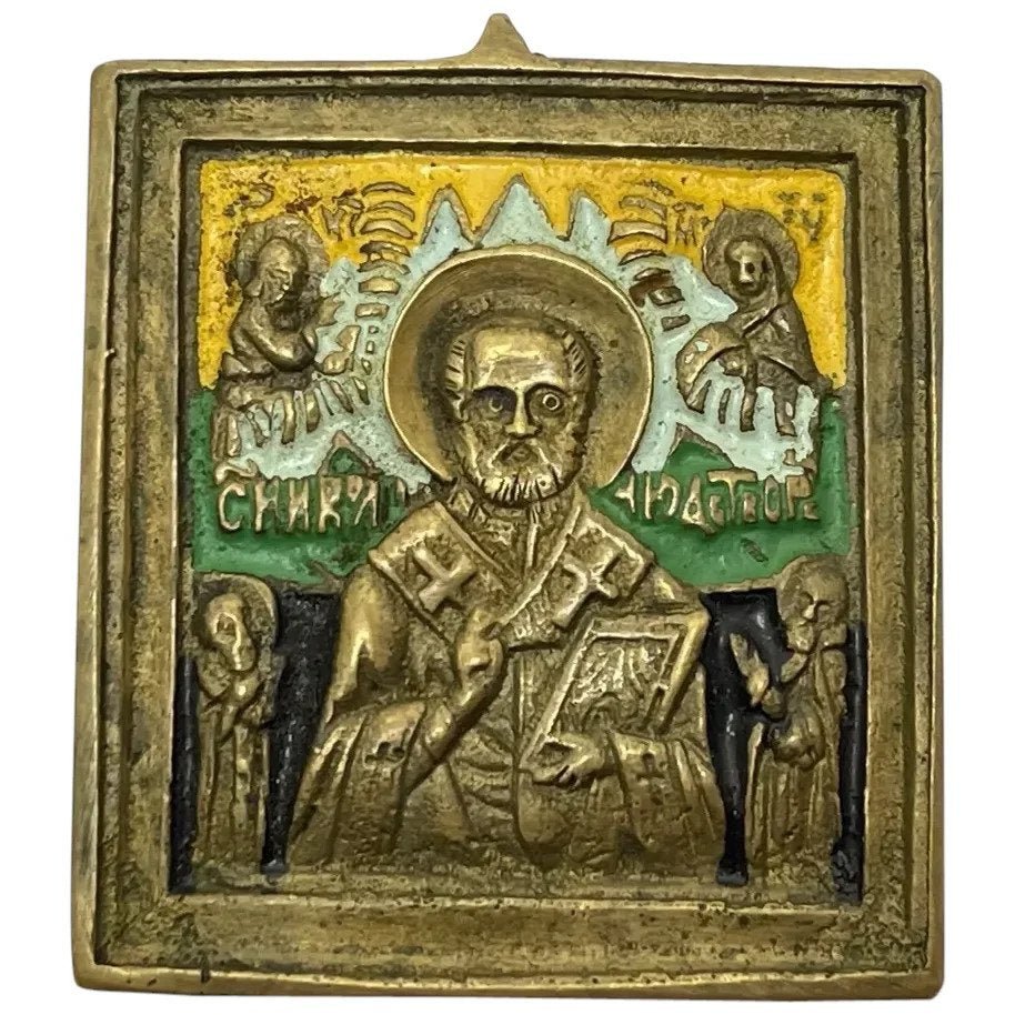 Antique Bronze Religious Russian Orthodox Church Icon - Cheshire Antiques Consultant