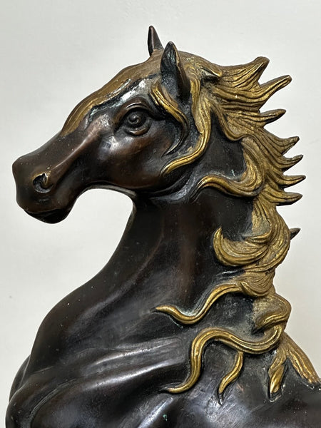 Antique Italian Gilt Bronze Sporting Pacing Bay Hunter Horse - Cheshire Antiques Consultant