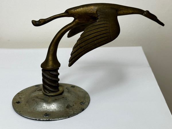 Art Deco British Stork Bird Aerodynamic Car Mascot Figurine Sculpture - Cheshire Antiques Consultant