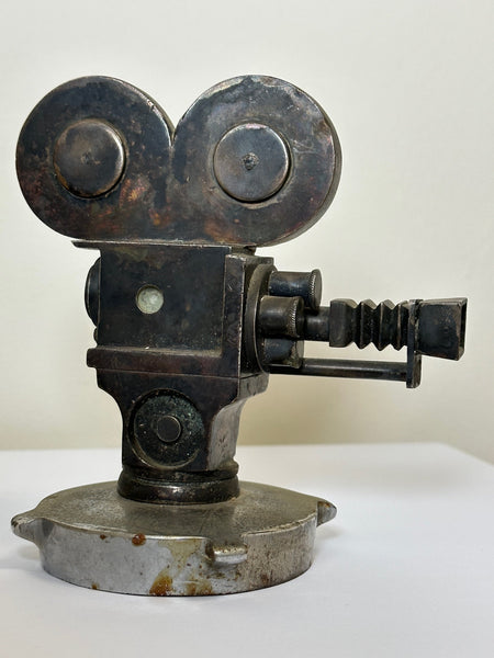Art Deco Bronze Classic Car Movie Director Reel Camera Mascot Sculpture - Cheshire Antiques Consultant