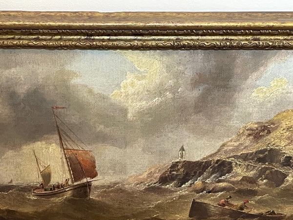 British 19th Century Oil Painting Fishing Boat Rough Seas By Henry Moore RA - Cheshire Antiques Consultant