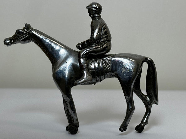British Equine Sporting Racing Horse & Jockey Classic Car Mascot Sculpture - Cheshire Antiques Consultant