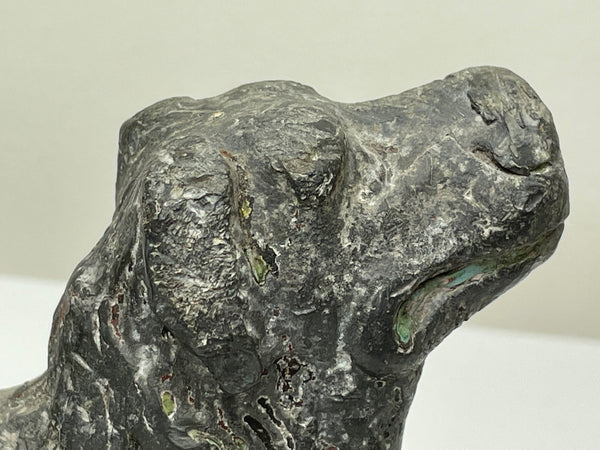 British Georgian Lead Garden Recumbent Grey Hound Dog Sculpture - Cheshire Antiques Consultant