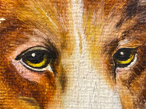 British Oil Painting Portrait Of 2 Scottish Rough Collie Dogs - Cheshire Antiques Consultant