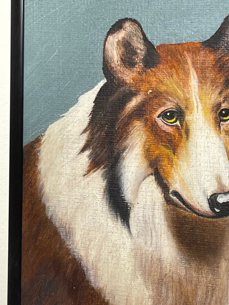 British Oil Painting Portrait Of 2 Scottish Rough Collie Dogs - Cheshire Antiques Consultant