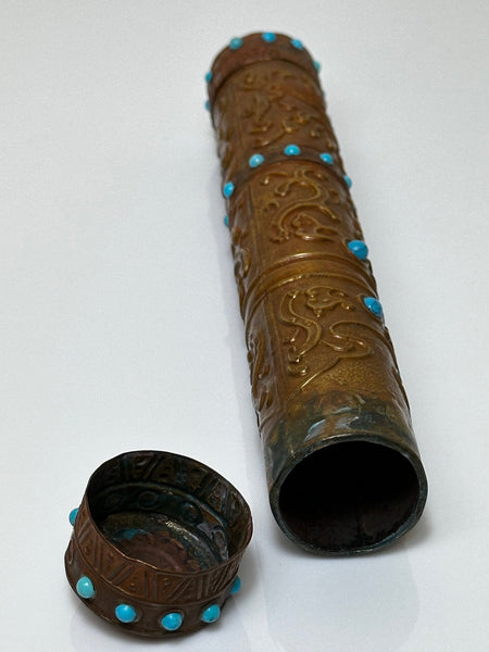 Chinese Republic Period Round Cylindrical Scroll Document Container - Cheshire Antiques Consultant