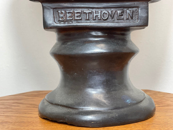 Classical Songwriter Bronze Composer Ludwig Van Beethoven Bust Sculpture - Cheshire Antiques Consultant