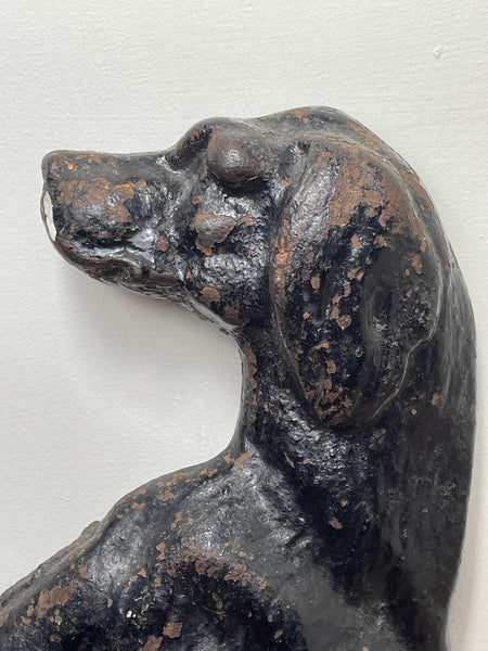Country Home Victorian 19th Century Seated Hound Dog Cast Iron Door Stop - Cheshire Antiques Consultant