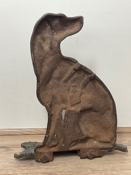 Country Home Victorian 19th Century Seated Hound Dog Cast Iron Door Stop - Cheshire Antiques Consultant
