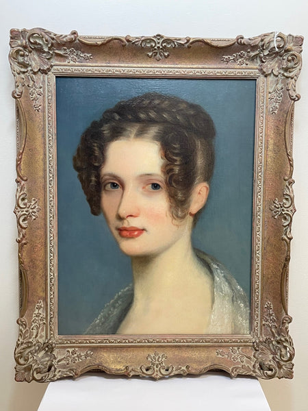 Early 19th Century Oil Painting Portrait Beautiful Young English Lady - Cheshire Antiques Consultant