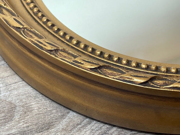 English Gilt Regency Style Eagle Crown Convex Small Wall Mirror - Cheshire Antiques Consultant