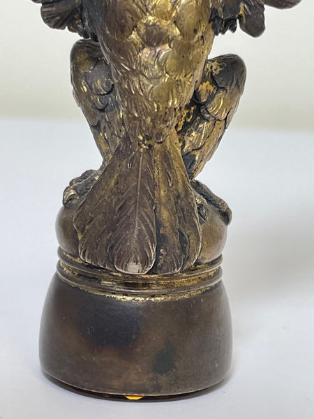 French 19th Century Gilt Bronze Eagle Bird Letter Seal Stamp Sculpture - Cheshire Antiques Consultant