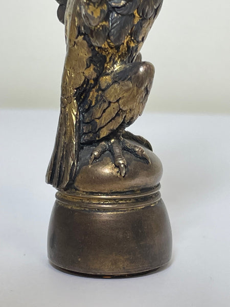 French 19th Century Gilt Bronze Eagle Bird Letter Seal Stamp Sculpture - Cheshire Antiques Consultant