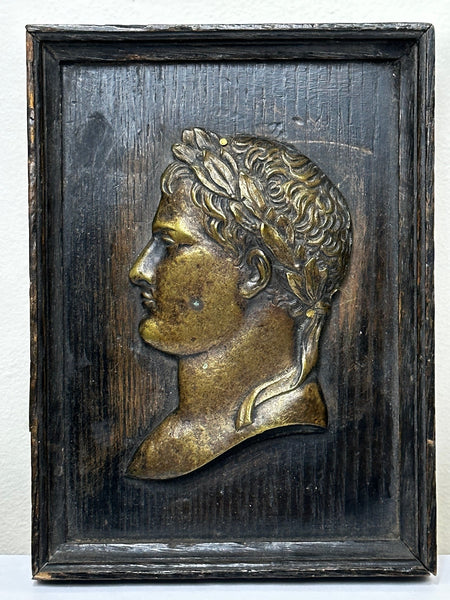 French 19th Century Napoleon Wearing Laurel Wreath Crown Wall Sculpture - Cheshire Antiques Consultant